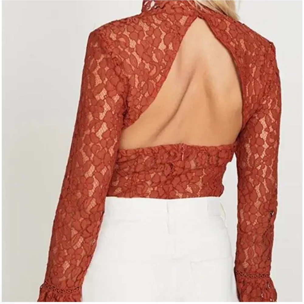 Revolve Endless Rose Cut Back Lace Detailed Bodysuit Size XS New - Picture 2 of 13